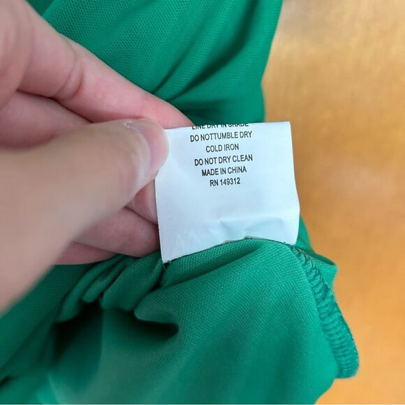 Selfie Leslie Dream Catcher Long Sleeve Ruched Mini Dress Green Size XL - Picture 6 of 10